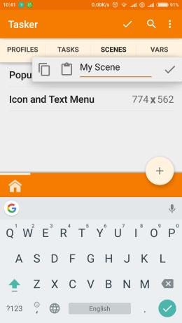 Setting and sending text from scene in Tasker by only here now | Medium