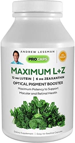 ANDREW LESSMAN Maximum L+Z 120 Softgels — 12mg Lutein, 6mg Zeaxanthin, Key Nutrients to Support Eye…