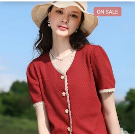 Elegant V Neck Lace Detail Blouse main image 1
