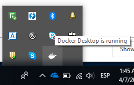 You will see the Whale Icon.