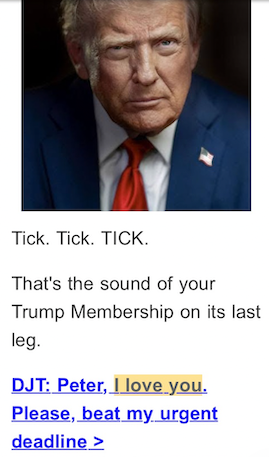This is how Trump’s email message looks on my phone. All screenshots by author.