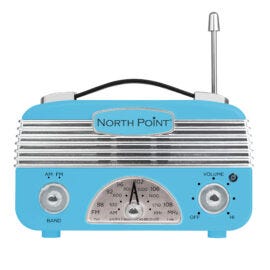 NORTH POINT® AM/FM VINTAGE RADIO — BLUE(AM/FM antenna) - Sainergy - Medium