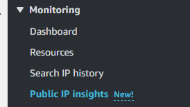 點選左側選單Public IP insight