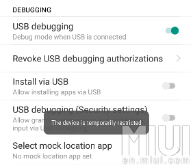 This device is temporarily restricted 3–3 : Xiomi Mobile Install app via USB,  FREE Solution | by Rizwan Chouhan | Medium