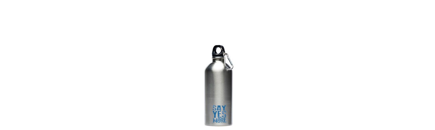 1 Liter Glass Sports Bottle w/ 65mm Steel Cap & Protective Sleeve