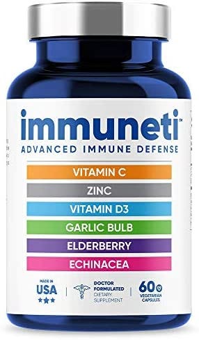Immuneti — Advanced Immune Defense, 6-in-1 Powerful Blend of Vitamin C, Vitamin D3, Zinc…