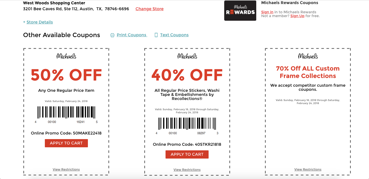 The Subtle Difference between Coupons at Michaels and Hobby Lobby, by  Laurel Sch, UXDI 11 ATX