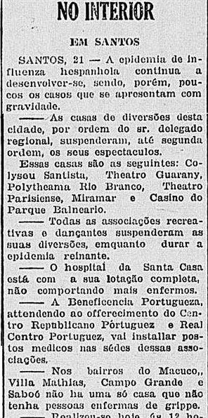 Parte XIII: Série Epidemias em Santos — Gripe espanhola