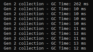 GC timing with cache by struct objects