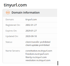 A screenshot of the Whois Domain Search for tinyurl.com