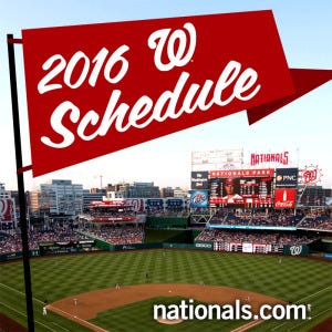 Nationals announce 2016 schedule, by Nationals Communications