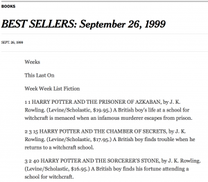 Harry Potter and the Changing of the New York Times Bestseller
