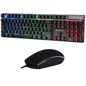 Zebronics War Gaming Keyboard and Mouse Combo,Gold Plated USB, Braided Cable,Multicolour…