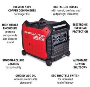 Buy The Predator 3500 Watt Super-Quiet Inverter Generator For $699.99