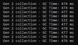 GC timing with cache by class objects