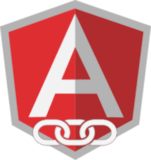 Angular logo with chain links