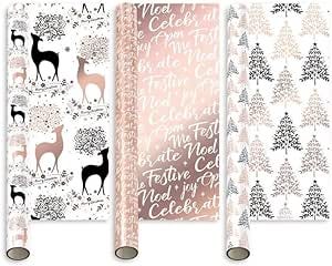 Gold Christmas Wrapping Paper 30'' X 20 '' 500 Sheets / Package