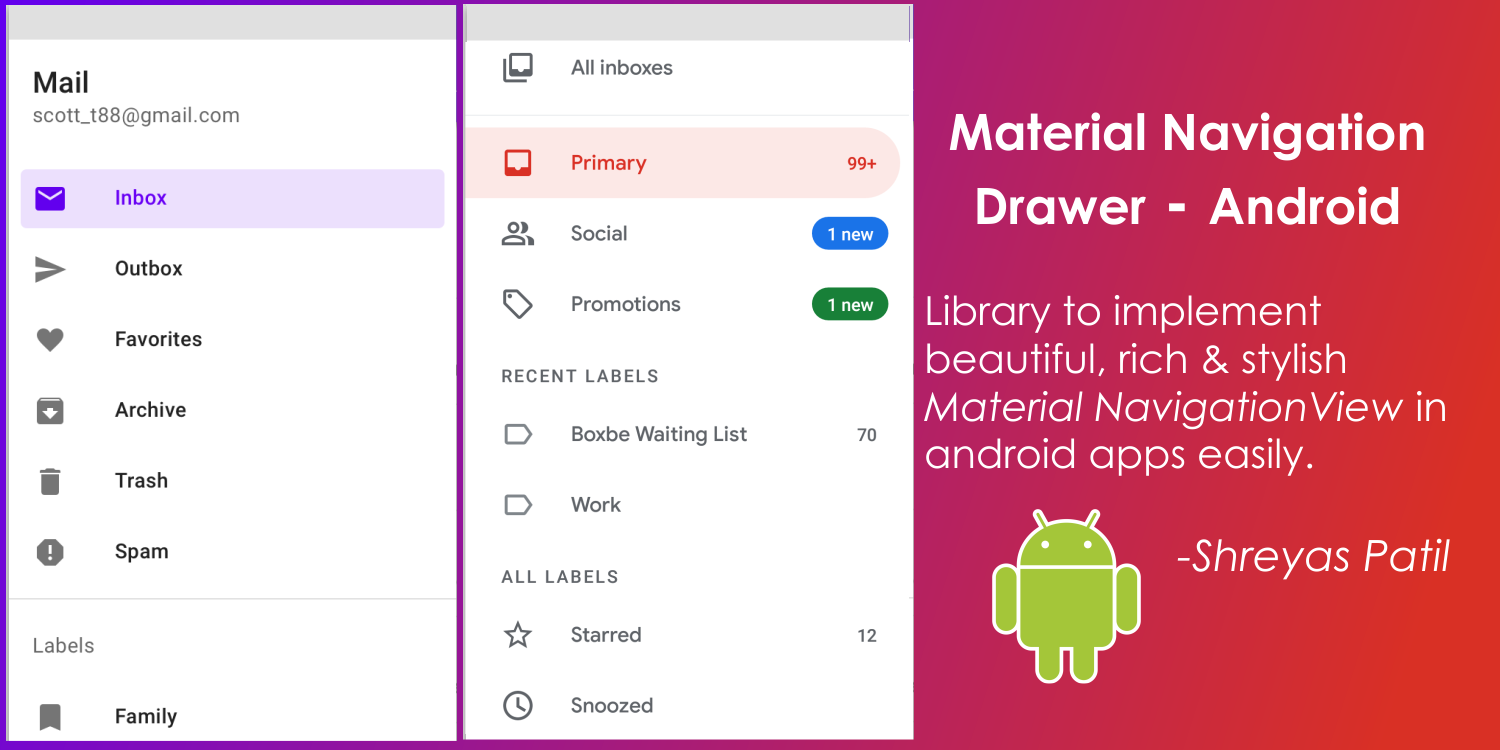 Android Material Design UI Component App