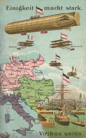 A Triple Alliance postcard (public domain image from Wiki Commons)
