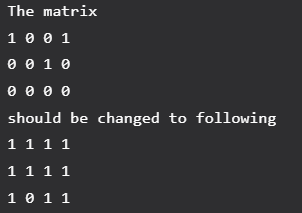 Modify The Matrix (JAVA). Given a boolean matrix mat[M][N] of… | by ...