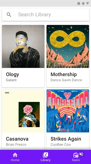 An example of the Expand & Cross-fade effect from the Material Design documentation