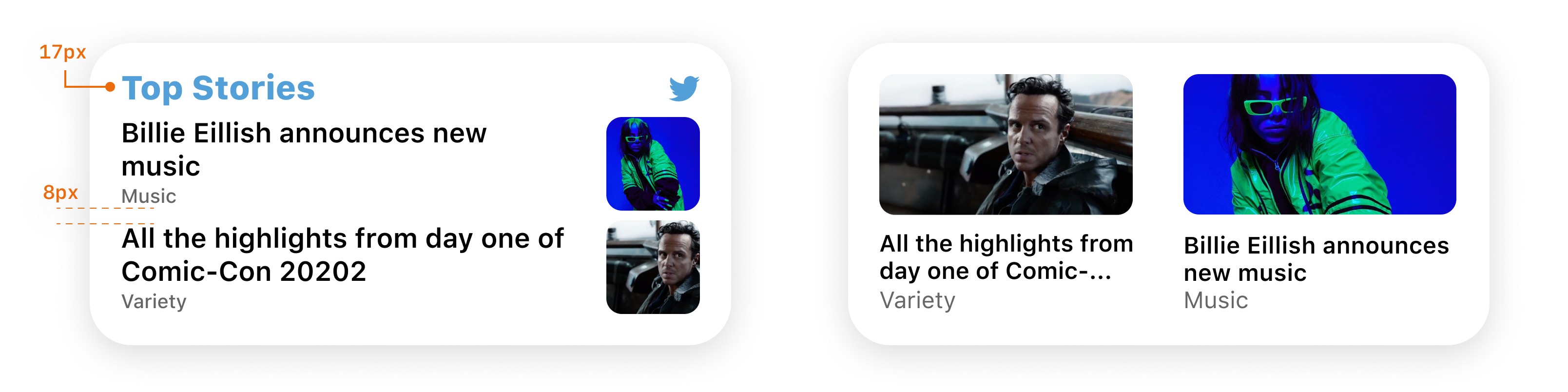 Medium sized widgets with corner radius