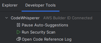 Amazon CodeWhisperer activado