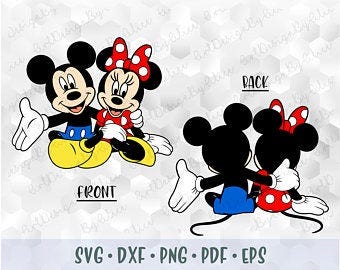 Disney Mickey Minnie Love SVG DXF EPS PNG Cut Files