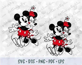 Svg png Mickey Minnie Mouse Kiss Hug Vintage Retro Old Style Layered Cut  file Cricut Design Silhouette Iron on Sublimation Transfer Outline, by  Marjna Sushenko, Nov, 2023