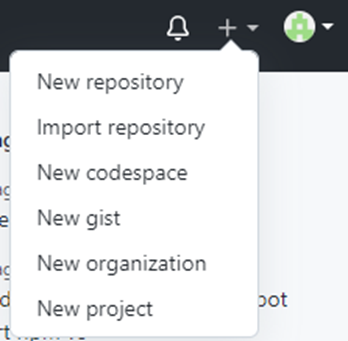 GitHub repository options.