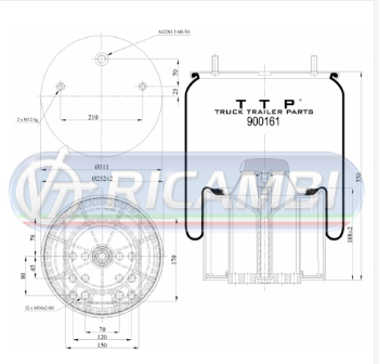 2m barra pettorale per rimorchio per cavalli kit di auto-assemblaggio 1 x gancio-990001283