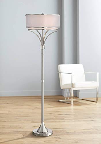 Modern Standing Floor Lamp, Tall Black Floor Lamps With Foot Switch Adjustable Lamp Head Vintage Reading Living Room Bedroom Study Office 8w Led Bulb Included - View #2