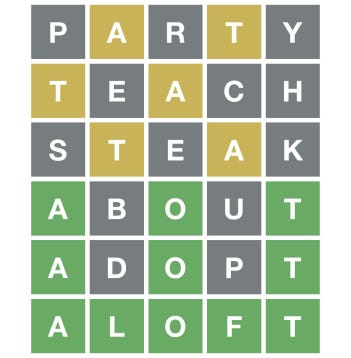 Example of a wordle which I played.