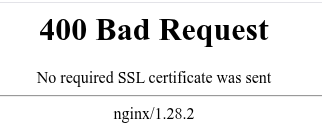 mTLS validation failed — no client certificate was provided upon connection