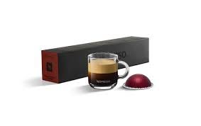 Decaffeinato Intenso Nespresso coffee capsule — a rich red aluminum pod designed for Nespresso machines, delivering a full-bodied, dark roast espresso with deep cocoa and subtle smoky notes, without the caffeine.
