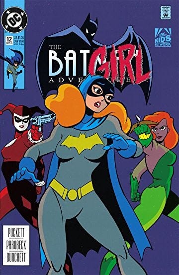 Harley Quinn (left) in a comic book for the first time