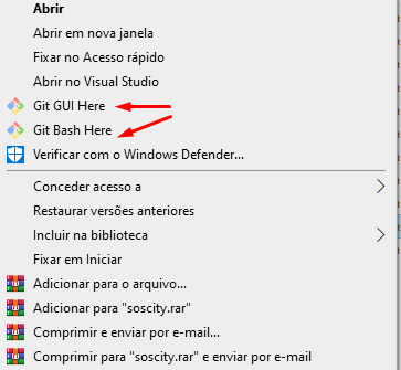 Figura 01: Explorador de arquivos do Windows com o Git.