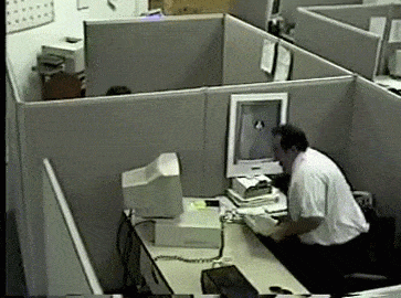 Person Smashing Computer