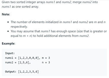 Leetcode: Q88 — Merge Sorted Array [Easy] | by Haroon Siddiqui | Medium