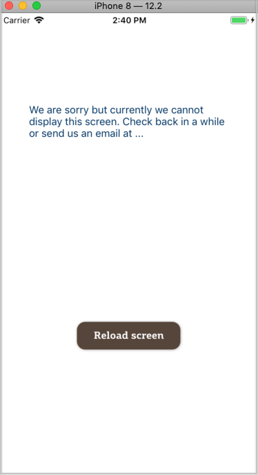 Image 2: Error Boundary UI sample screen at highest app level