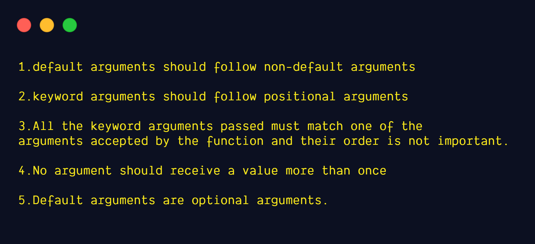 C default arguments