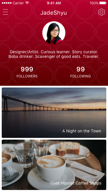 Daily UI Challenge (006/100): User Profile | by Jade Shyu | Medium