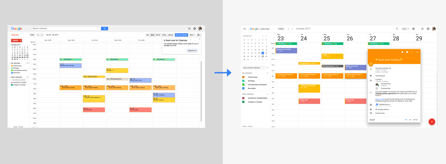 A closer look at Google Calendar's new design | by Vivienne Kay | Medium