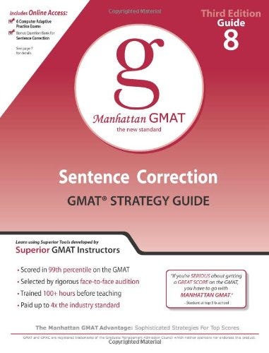 MANHATTAN PREP GMAT SENTENCE CORRECTION GUIDE visual data 3