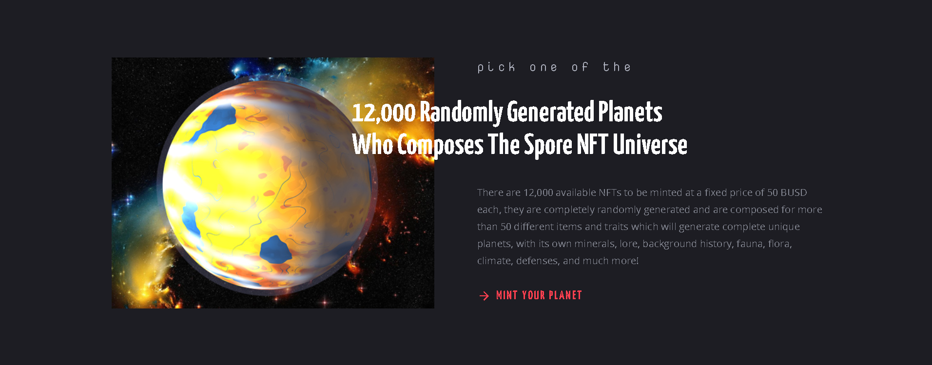 Spore Galaxy NFT: 12,000 Randomly Generated Planets Which Composes The  Spore Universe! | by Spore Engineering | Medium