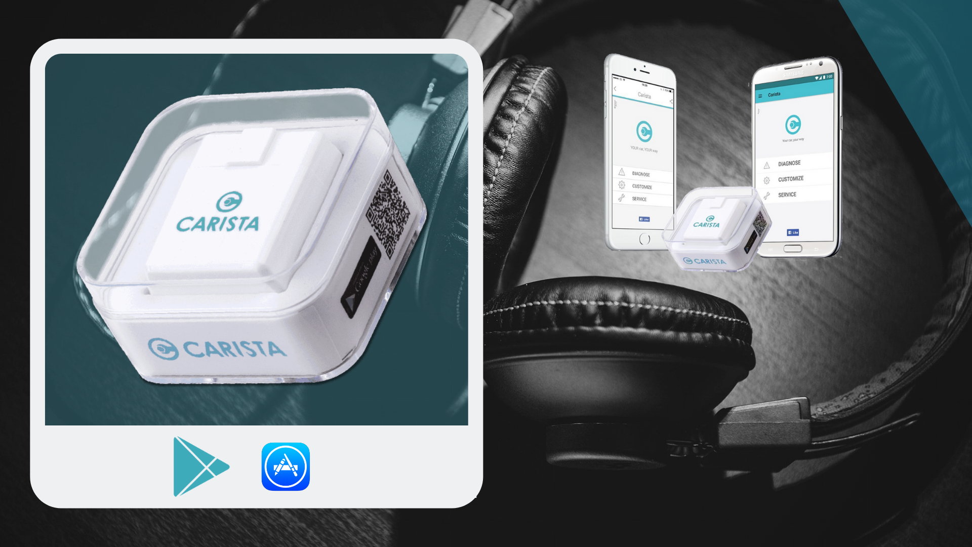The Carista App and Carista Adapter. One is software. One is hardware, by  Carista