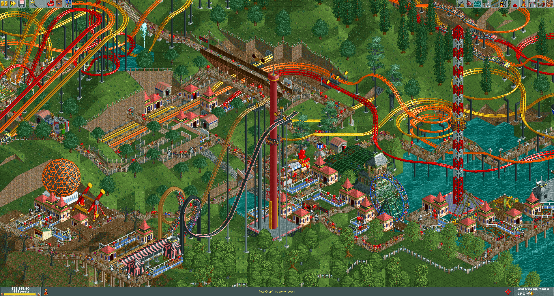 Roller Coaster Tycoon Classic - Three Monkeys Park 