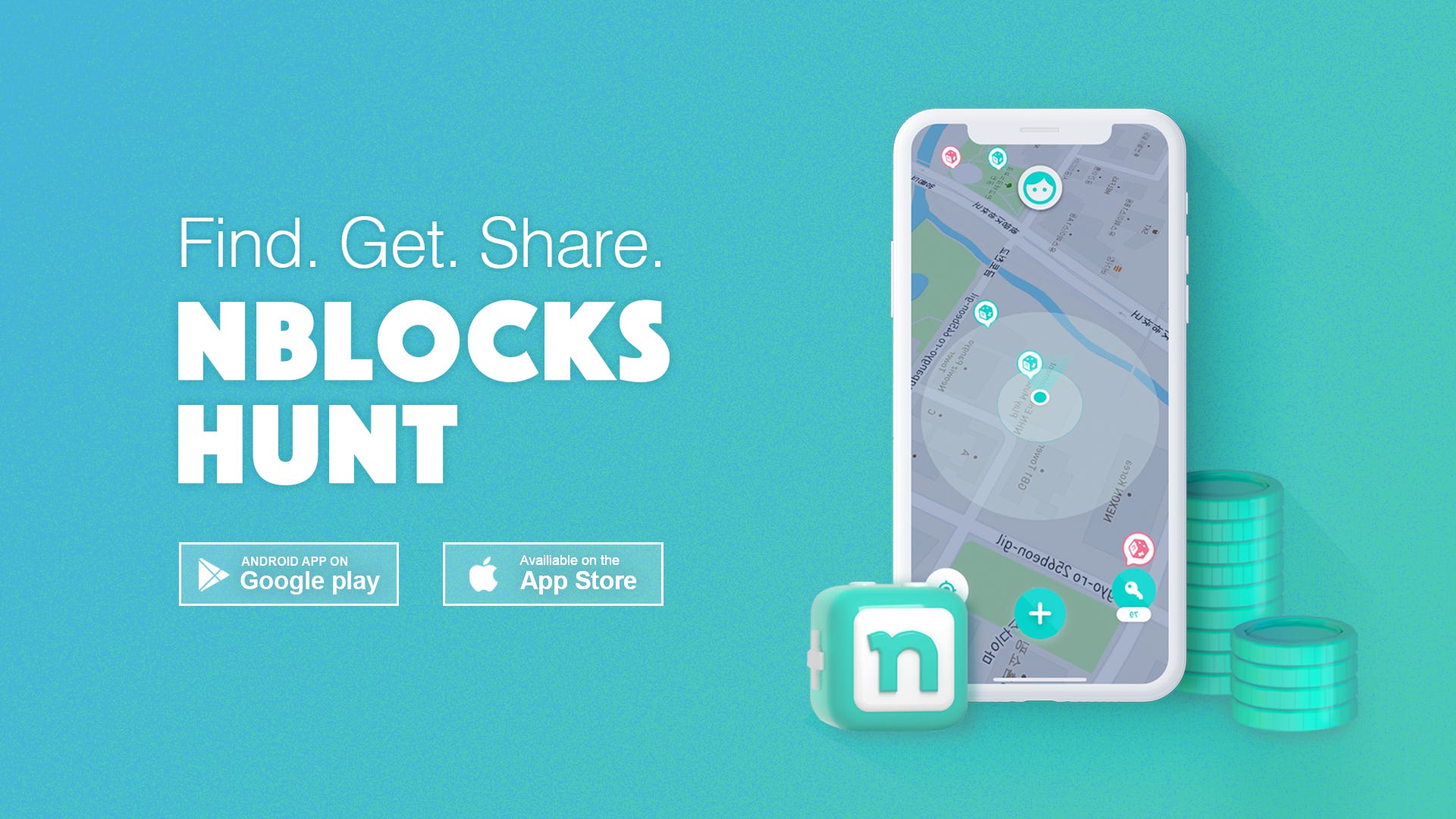 nBlocks Hunt — A Location-Based Blockchain AR App is officially live! | by  Ariel Lee | EOSeoul | Medium