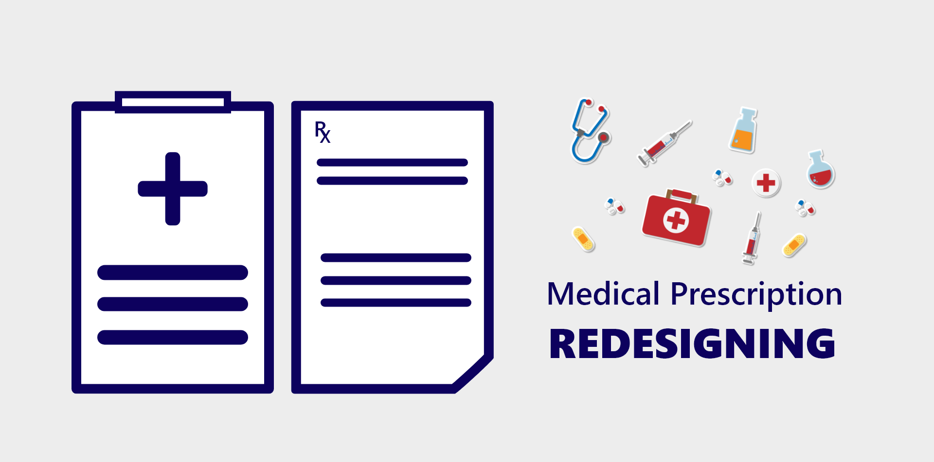 Rx Prescription Shape Using Medical Icons High-Res Vector Graphic