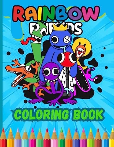 Blue Rainbow Friends Coloring Page